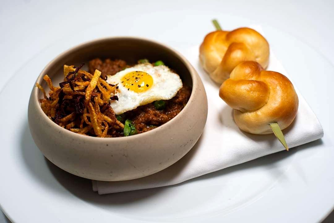 Lamb Kheema with Half Fry plated by Chef Rajpal Singh Ranghar