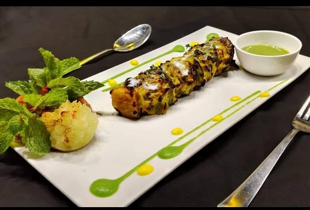 Mushroom Malai Tikka plated by Chef Rajpal Singh Ranghar