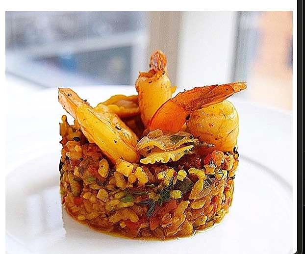 Prawns Paella plated by Chef Rajpal Singh Ranghar