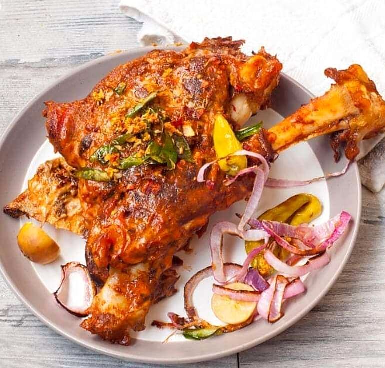 Tandoori E Raan plated by Chef Rajpal Singh Ranghar